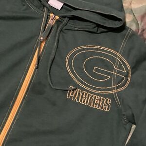 Green Bay Packers NFL Team Apparel Full Zip Hoodie Women's L/21